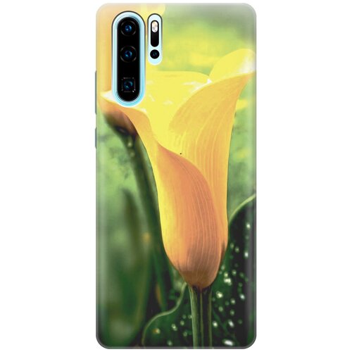 фото Силиконовый чехол на huawei p30 pro / хуавей п30 про с принтом "желтые каллы gosso