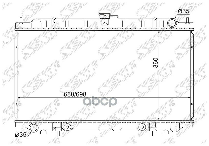 SGNS000314 SAT Радиатор Nissan AD 99-02 / Primera 95-02 / Sunny 98-04 / Wingroad 99-05