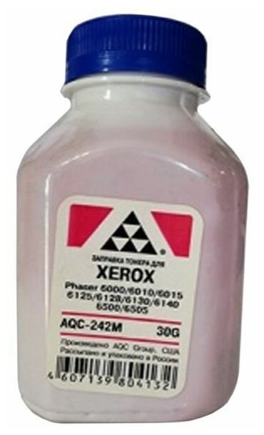 Тонер AQC AQC-242M бутыль 30 г, пурпурный совместимый для Xerox Xerox Phaser 6000 / 6010 / 6015 / 6125 / 6128 / 6130 / 6140 / 6500 / 6505