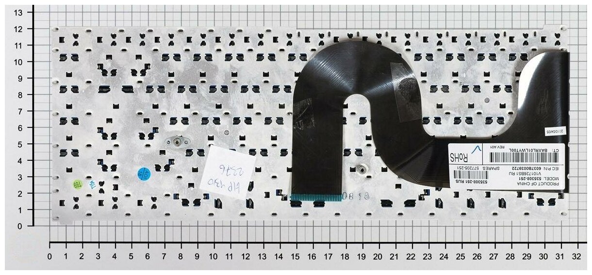 Клавиатура для ноутбука HP V101726bs1 черная без рамки