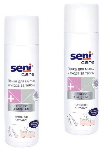Пенка Seni Care для мытья и ухода за телом использования воды 500 мл , 2 упаковки.
