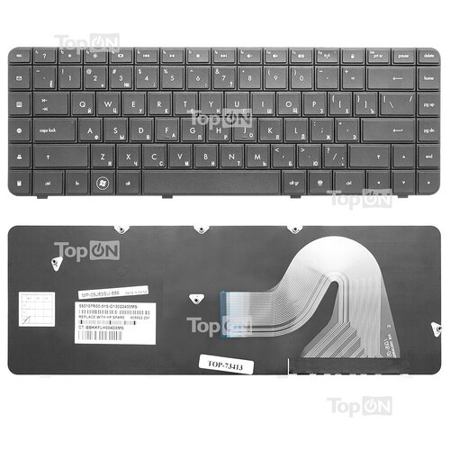 Клавиатура для ноутбука HP Compaq Presario CQ56 CQ62 G56 G62 Series Плоский Enter Черная без рамки PN AEAX6U00210 NSK-HV0SQ 67000₽