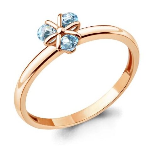 фото Кольцо из золочёного серебра aquamarine а6925302-п с топазом diamant-online