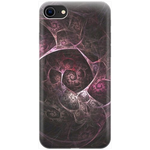 фото Ультратонкий силиконовый чехол-накладка для apple iphone 7 / 8 / se (2020) с принтом "темная абстракция" gosso