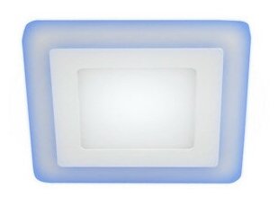 ЭРА LED 4-9 BL Светильник светодиодный квадратный c cиней подсветкой LED 9W 540LM 220V 4000K