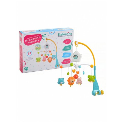Подвеска на кроватку музыкальная Elefantino IT104343 Р-г 2500₽