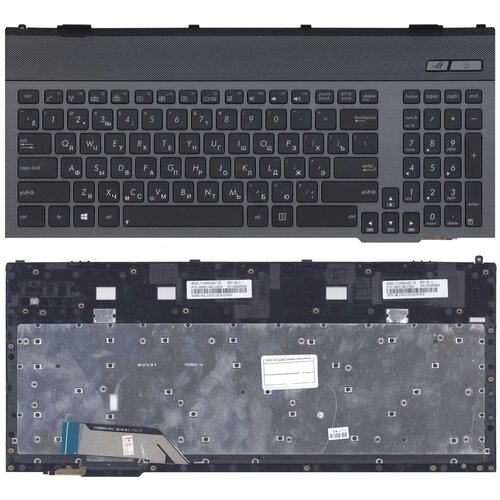 Клавиатура для ноутбука Asus G55 G55V G55VW G57 G57V G57VW черная рамка серая с подсветкой 2080₽