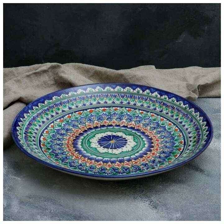 фото Ляган Риштанская Керамика 42см микс