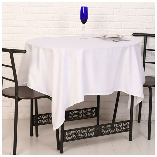 Скатерть DomoVita белая жаккард, рисунок микс (80% полиэстер, 20% хлопок) микрофибра 150х180