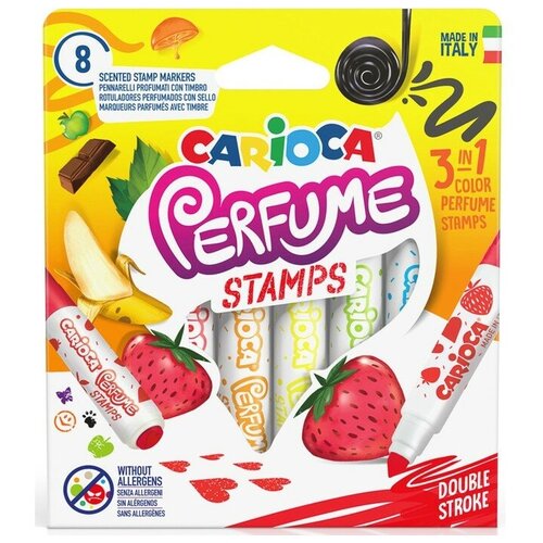 Фломастеры 8 цветов Carioca Perfume ароматизированные, смываемые, картон