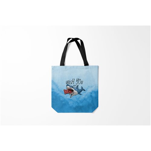 фото Сумка-шоппер / 40х40 см / морские жители / акулы wish you were here burnettie