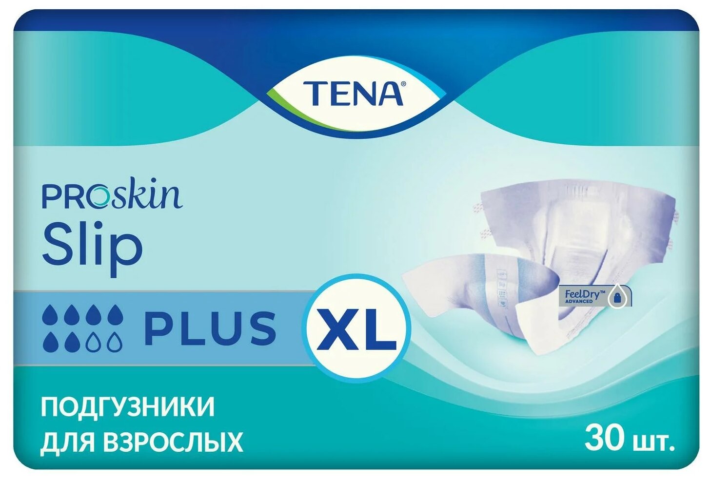 Подгузники для взрослых классические дышащие Tena Slip Plus №30, р. XL