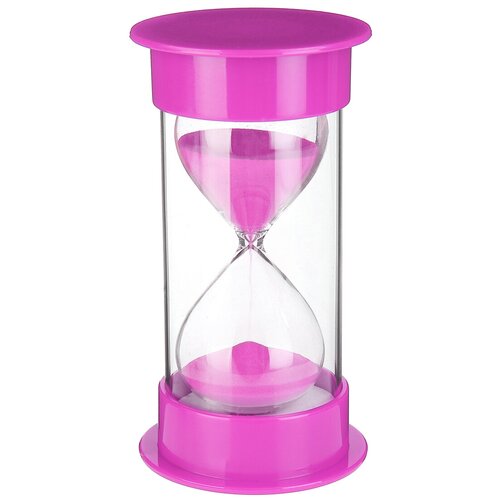 Песочные часы 15 минут круглое дно (розовые) 12х6,5 см