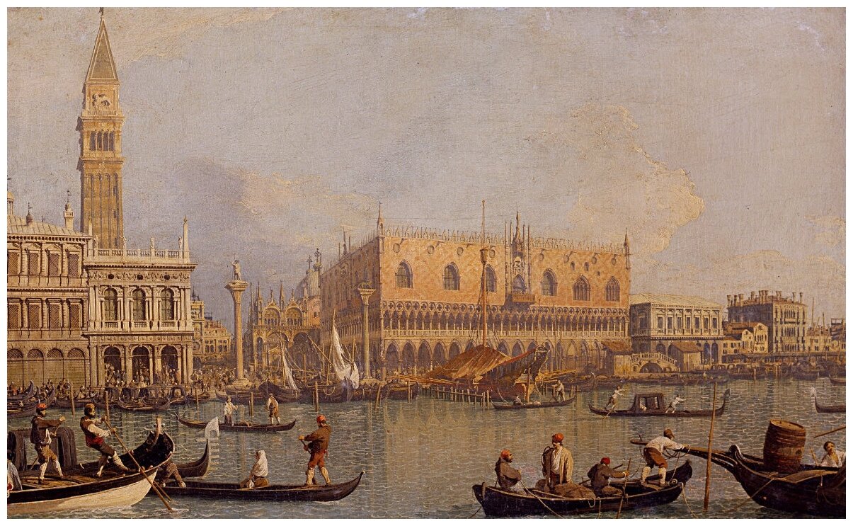 Репродукция на холсте Вид на Герцогский дворец в Венеции Канале́тто 49см. x 30см.