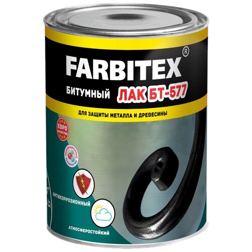 Лак битумный БТ-577 FARBITEX (Артикул: 4300004376; Фасовка = 0,8 кг)