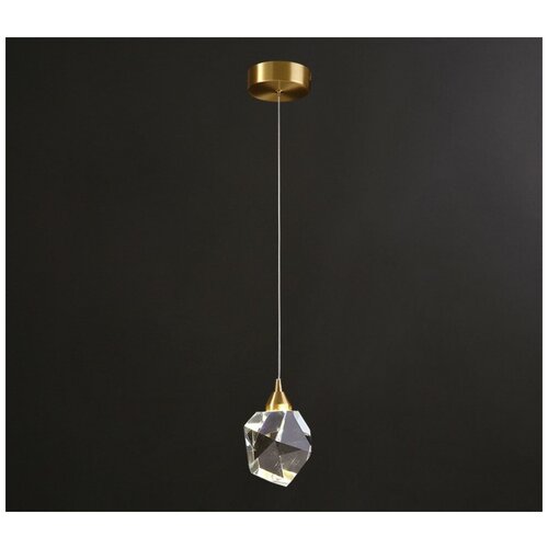 Подвесной светильник Sofitroom Сrystal / LED светильник потолочный / плафон стекло, корпус металл цвет золотой / люстра светодиодная