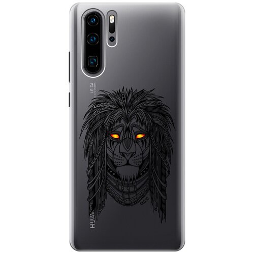 фото Ультратонкий силиконовый чехол-накладка clearview для huawei p30 pro с 3d принтом "grand leo" gosso