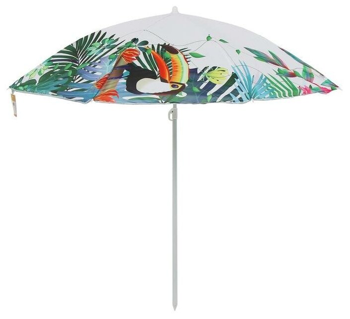 Зонт пляжный садовый Maclay диаметр 180 см высота 195 см цвет: разноцветный - фотография № 1