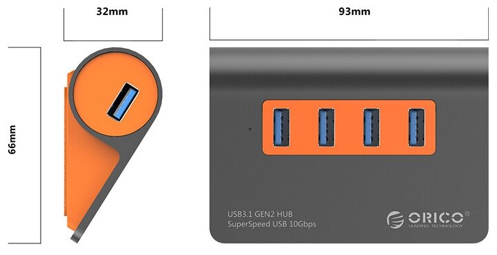 Концентратор USB 3.1 Orico - фото №3