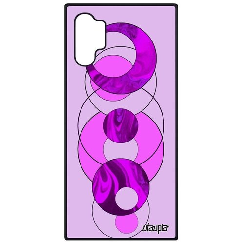 фото Противоударный чехол на телефон // galaxy note 10 plus // "круги" геометрический рисунок, utaupia, голубой