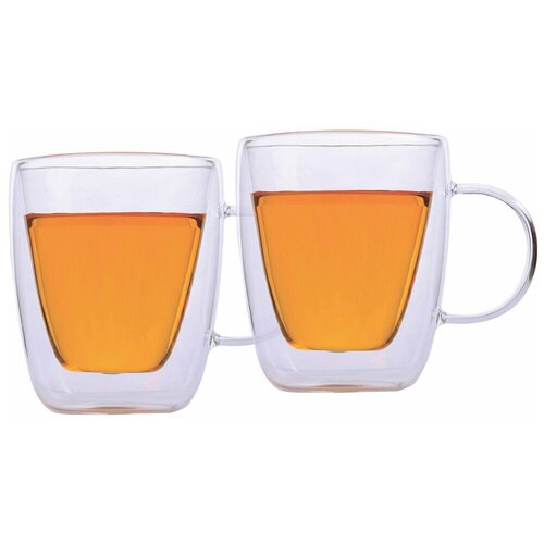 Набор кружек 280мл двойными стенками (стекло)