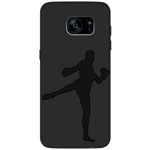 Матовый чехол Kickboxing для Samsung Galaxy S7 Edge / Самсунг С7 Эдж с эффектом блика черный пластиковый чехол водолей образ на samsung galaxy s7 edge самсунг галакси с 7 эдж