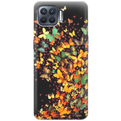 фото Re:pa чехол - накладка artcolor для oppo reno4 lite с принтом "взрыв бабочек"