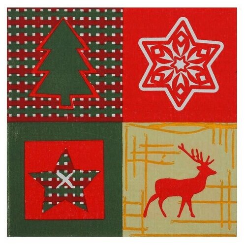 фото Салфетки бумажные "новый год", 33 х 33 см, набор 20 шт. qwen