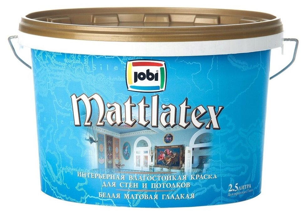 Краска латексная Jobi Mattlatex О4 матовая белый 2.5 л 2.5 кг