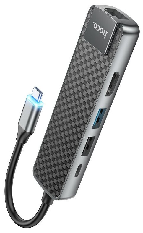 USB-концентратор Type-C Хаб Hub HB23 Easy view HDMI USB30 USB20 RJ45 PD