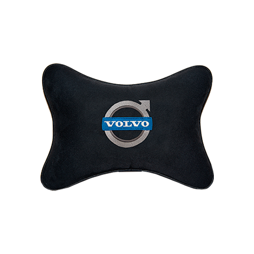 фото Подушка на подголовник алькантара black с логотипом автомобиля volvo vital technologies