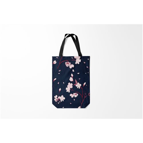 фото Сумка-шоппер / 31х42 см / девушкам / цветочки и бабочки веточки сакуры burnettie