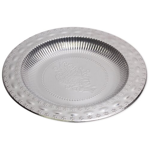 Поднос круглый 45 см. из нержавеющей стали КМ-4372 (d45х3 см)