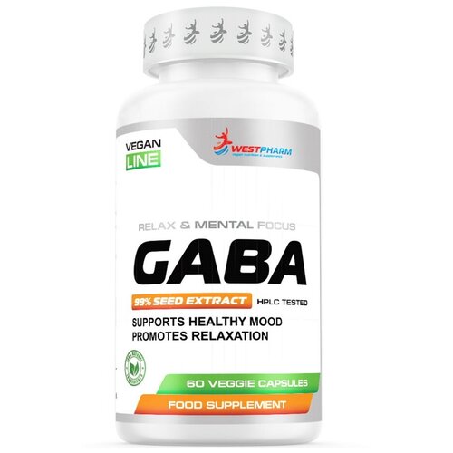 WestPharm Vegan line GABA 60 капсул westpharm testofen тестостероновый бустер 60 капсул