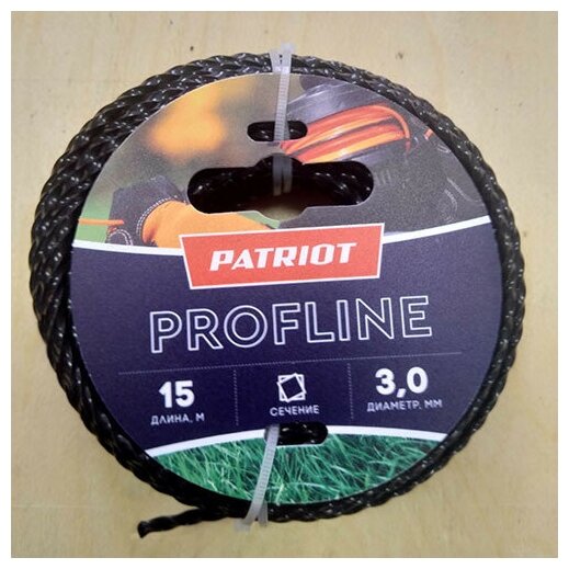 Леска Profline (15 м; 3 мм; скрученный квадрат; черный) PATRIOT - фотография № 6