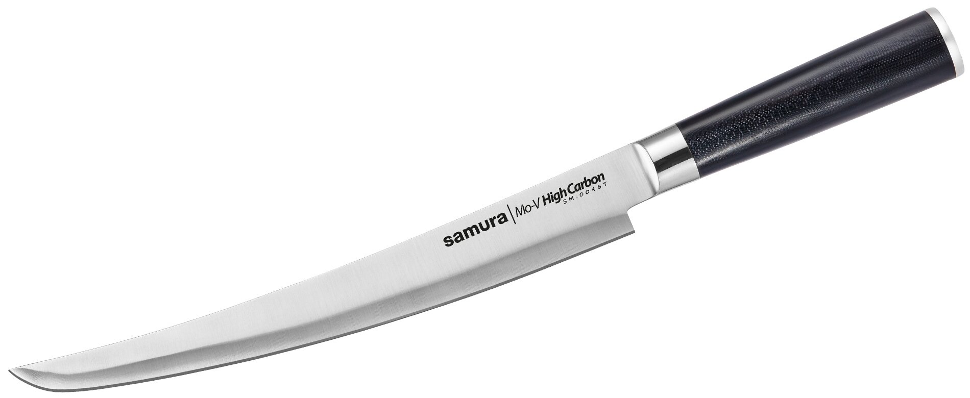 Нож для тонкой нарезки мяса, рыбы, суши, колбасы (слайсер) кухонный Samura Mo-V 230мм SM-0046T