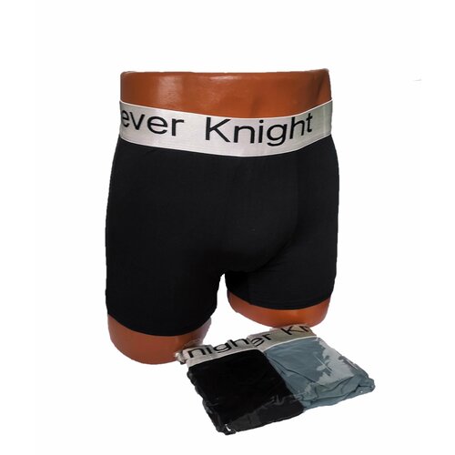 Трусы Clever Knight Мужские трусы-боксеры Clever Knight с белой резинкой, 2 шт., размер XXL, серый, черный