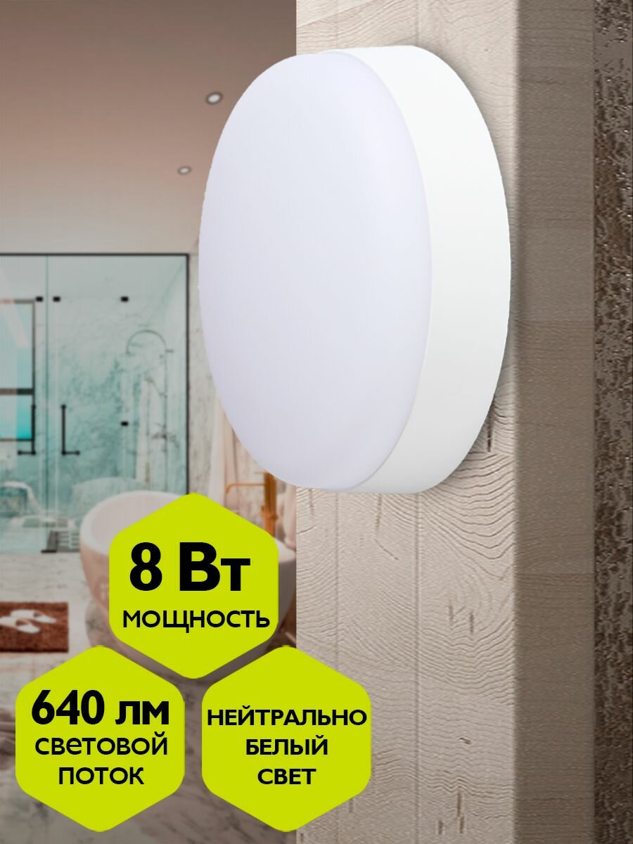 Cветильник пылевлагозащищенный ФАZА ДПО-1014 8w 4000K IP54