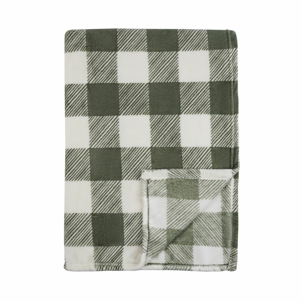 фото Плед микрофибра, 180х200 см, 180гр/м, зеленый