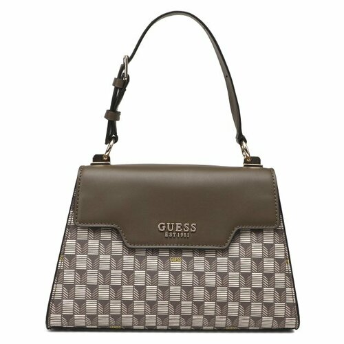 Сумка GUESS, коричнево-серый сумка сэтчел guess stephi handle flap коричневый