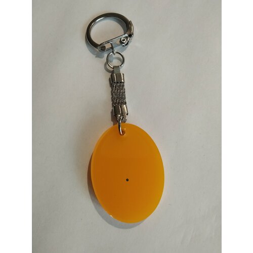 Бирка для ключей, глянцевая фактура, оранжевый