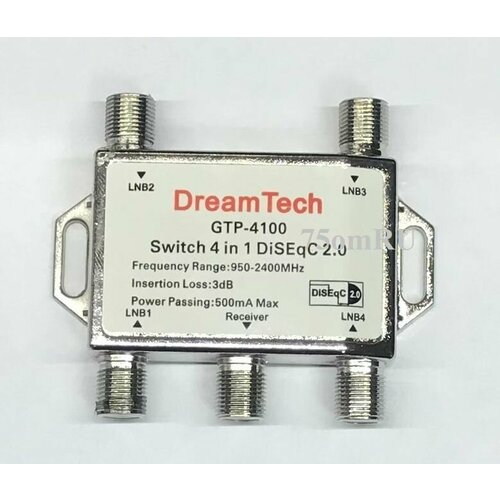 DiSEqC-переключатель DreamTech GTP-4100 4x1 4 in 1 4 x 1 diseqc 4 way wideband switch ds 04c high isolation connect 4 satellite dishes 4 lnb for satellite receiver