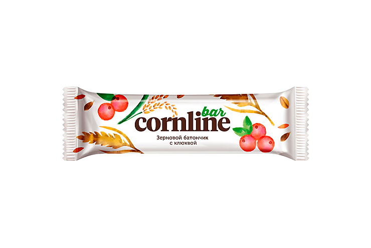 «Cornline», зерновой батончик с клюквой, 30 г (упаковка 18 шт.)