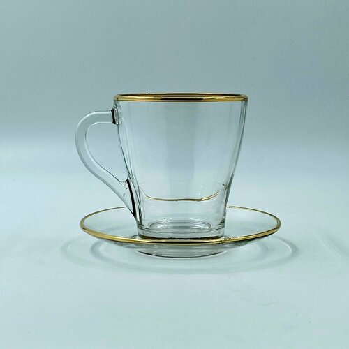 Чайная пара Золотая кайма Чашка 250млблюдце 686₽