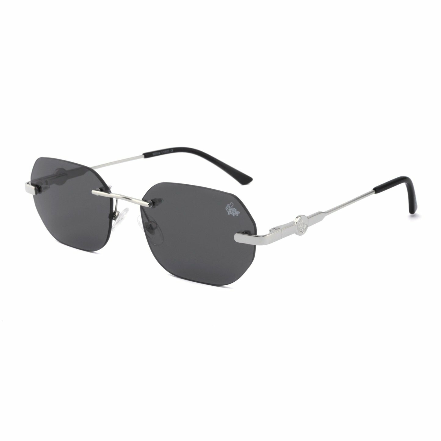 Солнцезащитные очки BELVOIR&CO Willow Black | Silver, серебряный