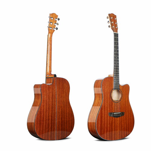 Акустическая гитара из ели и сапеле DEVISER L-825A NAT Дредноут с вырезом цвет коричневый поверхность глянцевая