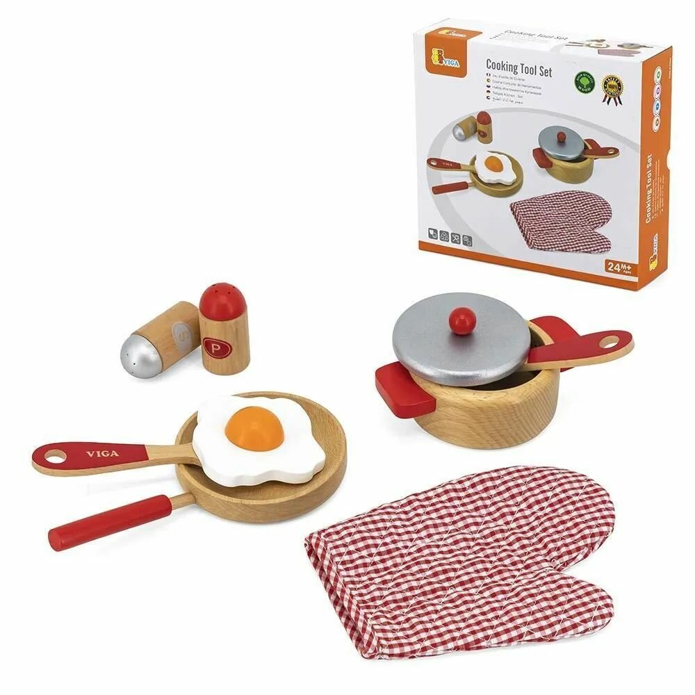 Игровой набор Viga Toys Маленький повар, красный (50721) - фото №8