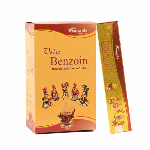 Vedic BENZOIN Natural Incense Sticks, Aromatika (бензоин натуральные ароматические палочки, Ароматика), 15 г.