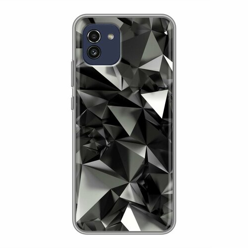 Дизайнерский силиконовый чехол для Самсунг А03 / Samsung Galaxy A03 Черные кристаллы