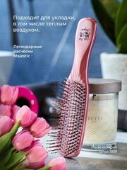 Японская расческа для тонких и ослабленных волос Majestic Pastel Pink, для чувствительной кожи головы, 372 зубчика